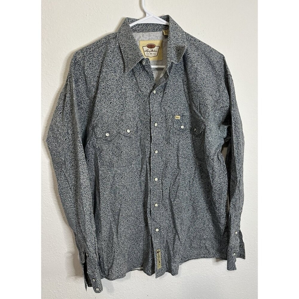 Larry Mahan Paisley Pearl Snap Long Sleeve Collared Western Shirt Men’s Large